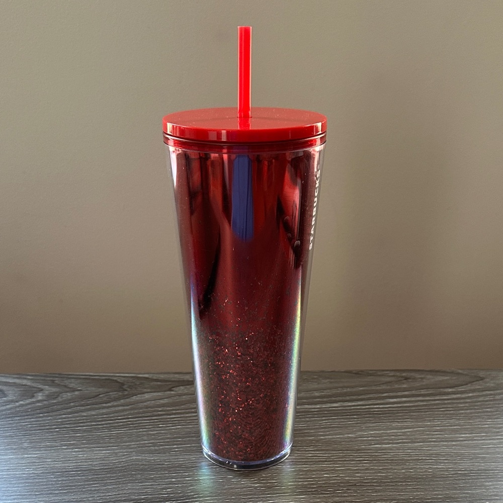 Starbucks Red Sparkle Tumbler with Straw